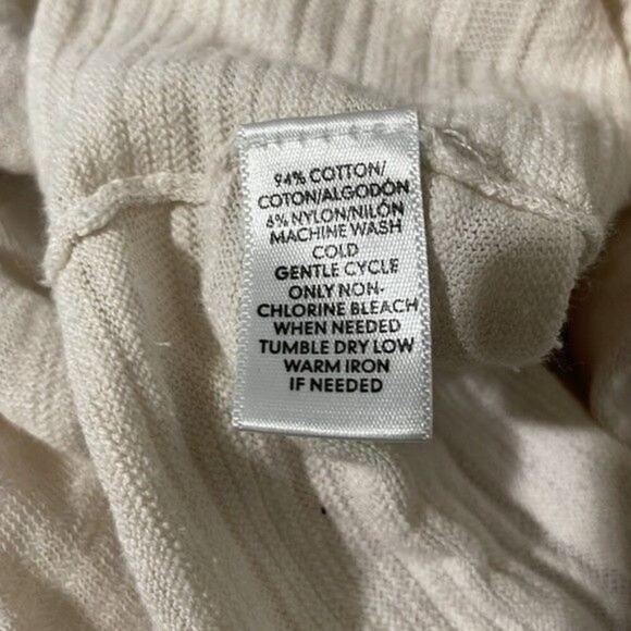 Loft Shirt Women's Size Petite Large Pullover Off White Space Dye High Low Hem - Picture 5 of 5